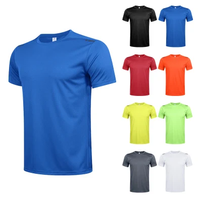 Homens ginásio treino t camisa ajuste muscular respirável wicking treinamento de corrida camiseta anti suor activewear fitness esporte topo